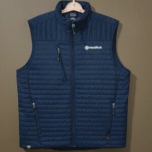 Storm Creek Men's Front Runner Vest Navy Blue Quilted Puffer Insulated L…
